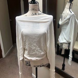 Cream off the shoulder shirt